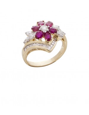 1.20ct Ruby 18K Gold Diamond Ring