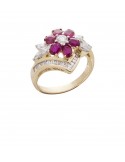 1.20ct Ruby 18K Gold Diamond Ring