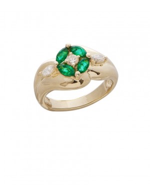 0.60ct Emerald 18K Gold Diamond Ring