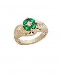 0.60ct Emerald 18K Gold Diamond Ring