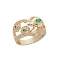 0.15ct Emerald 18K Gold Diamond Ring