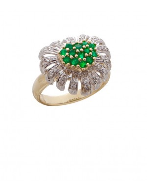 0.46ct Emerald 18K Gold Diamond Ring