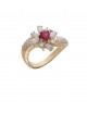 0.59ct Ruby 18K yellow gold and diamond ring
