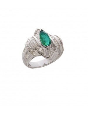 1.55ct Emerald 18K Gold Diamond Ring