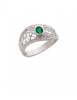0.29ct Emerald 18K Gold Diamond Ring