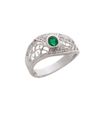 0.29ct Emerald 18K Gold Diamond Ring