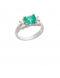 1.38ct Emerald 18K Gold Diamond Ring