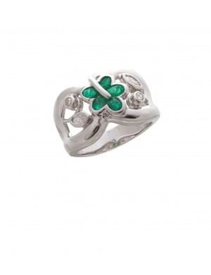 0.75ct Emerald 18K Gold Diamond Ring
