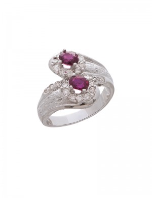 0.86ct Ruby 18K Gold Diamond Ring