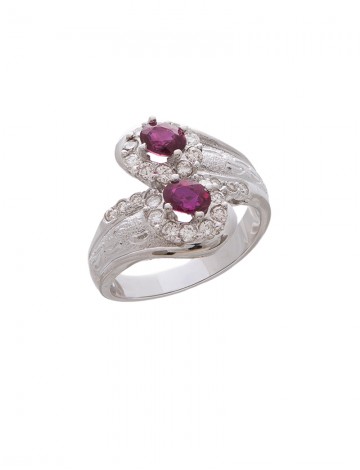 0.86ct Ruby 18K Gold Diamond Ring