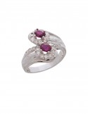0.86ct Ruby 18K Gold Diamond Ring