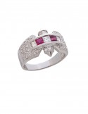 0.22ct Ruby 18K Gold Diamond Ring