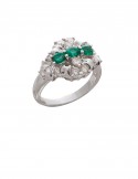 0.58ct Emerald 18K Gold Diamond Ring