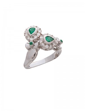 0.43ct Emerald 18K Gold Diamond Ring