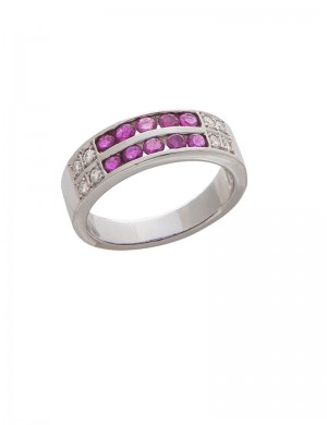 0.44ct Ruby 18K Gold Diamond Ring