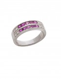 0.44ct Ruby 18K Gold Diamond Ring