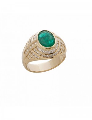 1.43ct Emerald 18K Gold Diamond Ring