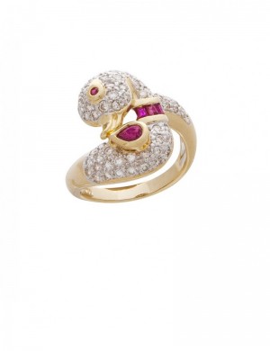 0.45ct Ruby 18K Gold Diamond Ring