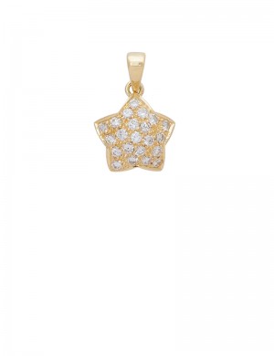 0.60ct Diamond 18K Gold Star Shaped Pendant