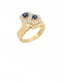 0.53ct Blue Sapphire 18K Gold Diamond Ring