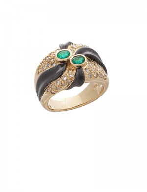 0.34ct Emerald 18K Gold Diamond Ring