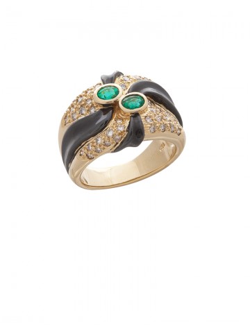 0.34ct Emerald 18K Gold Diamond Ring