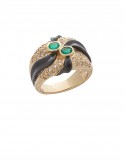 0.34ct Emerald 18K Gold Diamond Ring