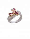 0.77ct Ruby 18K Gold Diamond Ring