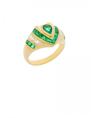 1.22ct Emerald 18K Gold Diamond Ring