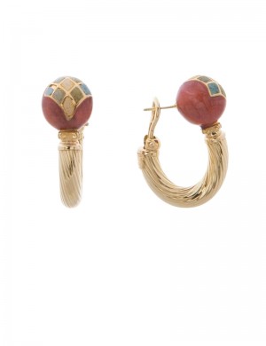 18.40 gram 18K Italian Gold Enamel Earrings