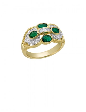 0.78ct Emerald 18K Gold Diamond Ring