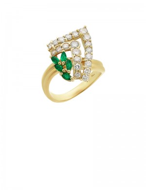 0.31ct Emerald 18K Gold Diamond Ring