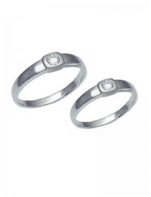 0.22ct 18K White Gold Wedding Ring Bands