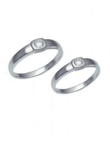 0.22ct 18K White Gold Wedding Ring Bands