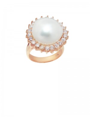 13.5mm Baroque Pearl in 18K Gold Ring