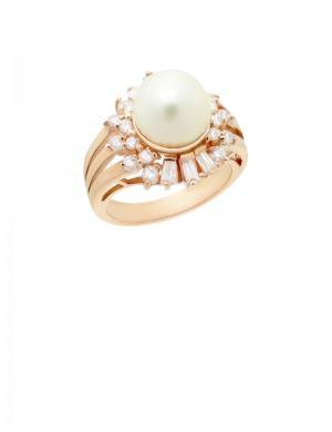 9.5mm Culture Pearl 18K Gold Ring