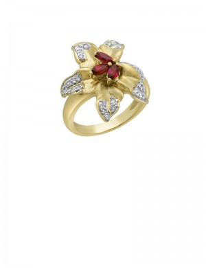 0.50ct Ruby 18K Gold Diamond Ring