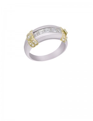 0.98ct Diamond Platinum 18K Gold Ring