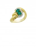 0.29ct Emerald 18K Gold Diamond Ring