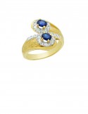 0.72ct Blue Sapphire 18K Gold Diamond Ring