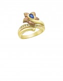 0.18ct Blue Sapphire 18K Gold Diamond Ring
