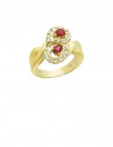 0.38ct Ruby 18K Gold Diamond Ring