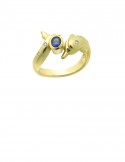 0.40ct Blue Sapphire 18K Gold Diamond Ring