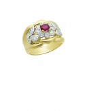 0.40ct Ruby 18K Gold Diamond Ring