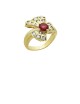 0.84ct Ruby 18K Gold Diamond Ring