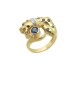 0.32ct Blue Sapphire ,Ruby & Emerald 18K Gold Diamond Ring