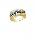 1.22ct Blue Sapphire 18K Gold Diamond Ring