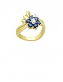 1.11ct Blue Sapphire 18K Gold Diamond Ring 