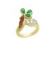 1.28ct Ruby & Emerald 18K Gold Diamond Ring