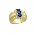 1.09ct Blue Sapphire 18K Gold Diamond Ring